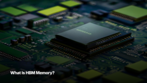 HBM memory stack architecture diagram showing 8-Hi stacked DRAM dies on a logic base