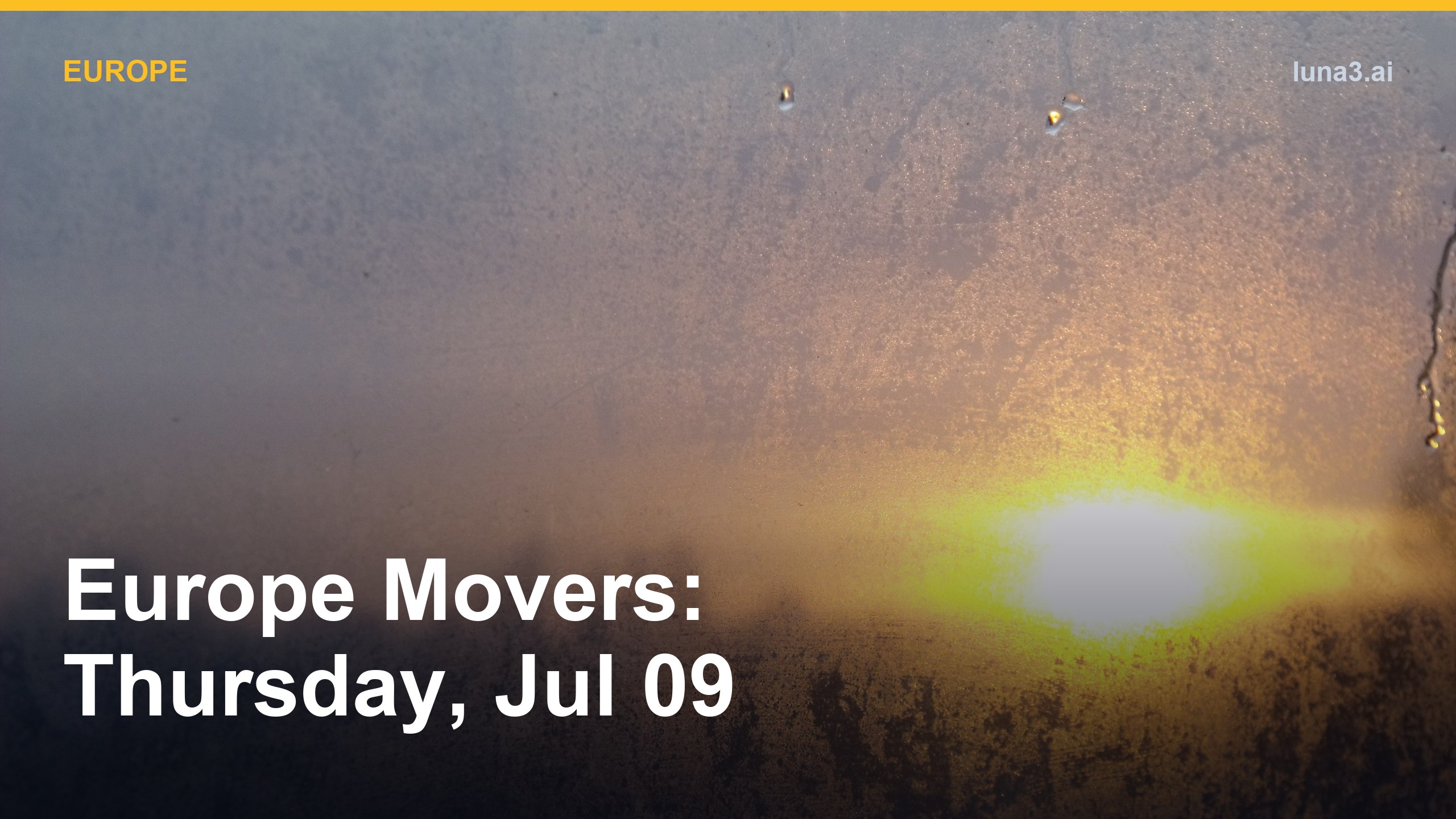 Europe top movers cover image for July 09, 2026