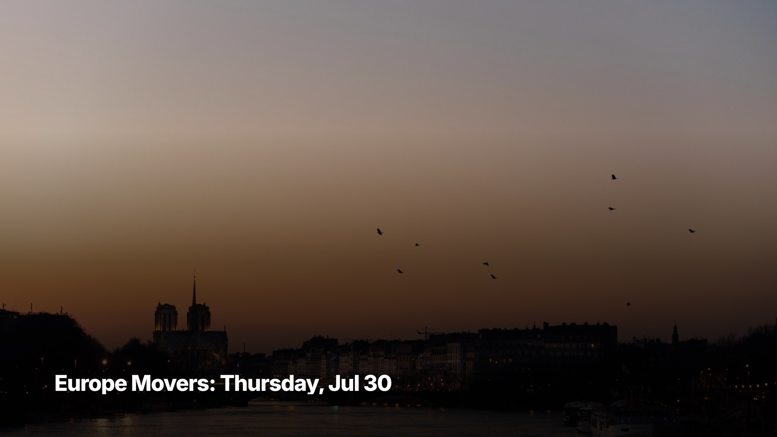 Europe top movers cover image for July 30, 2026