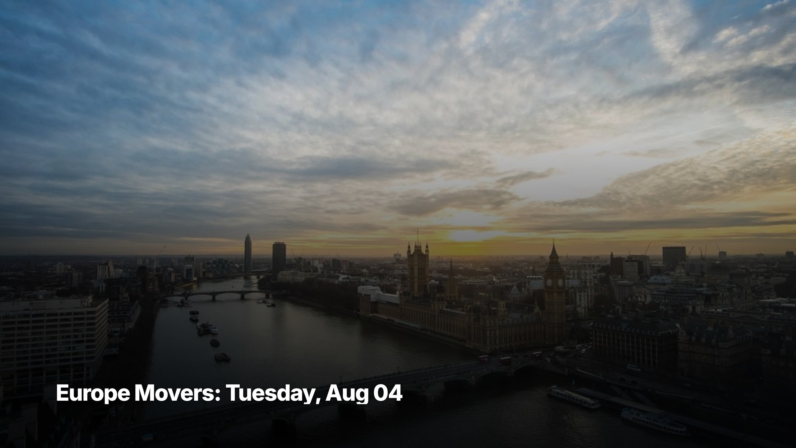 Europe top movers cover image for August 04, 2026