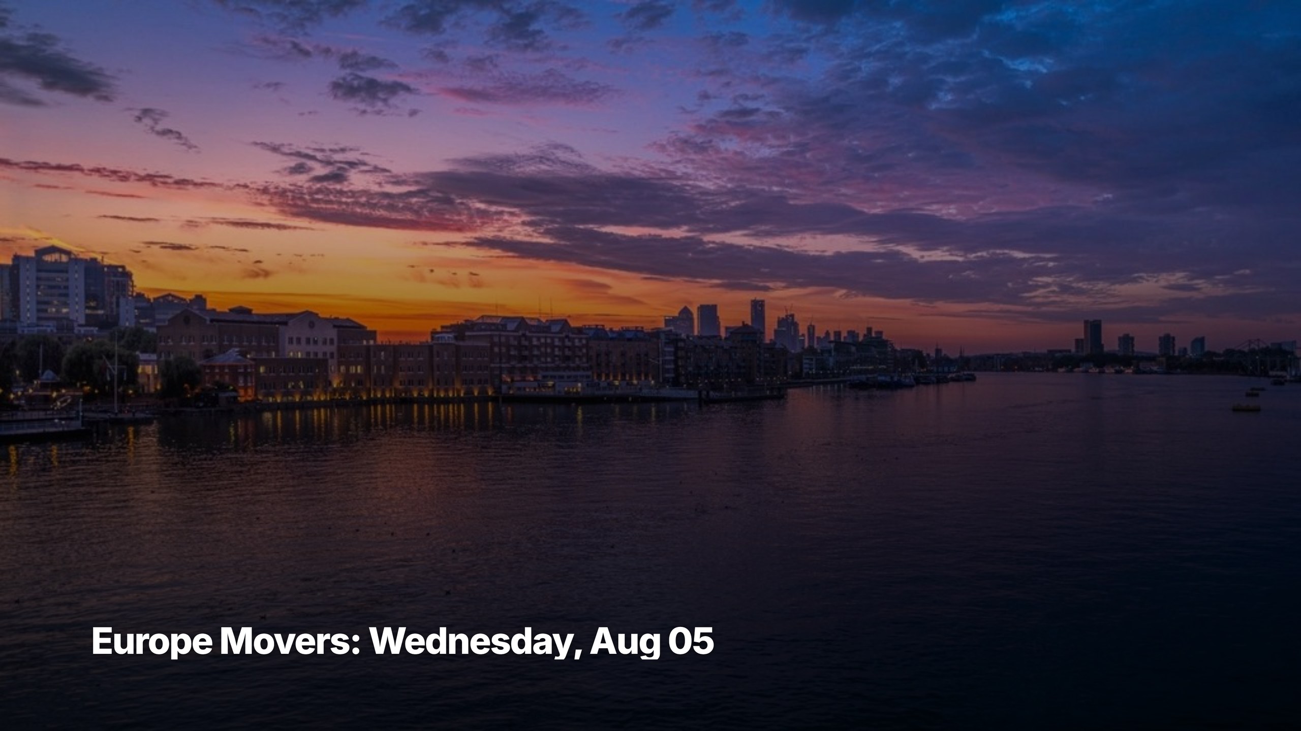 Europe top movers cover image for August 05, 2026