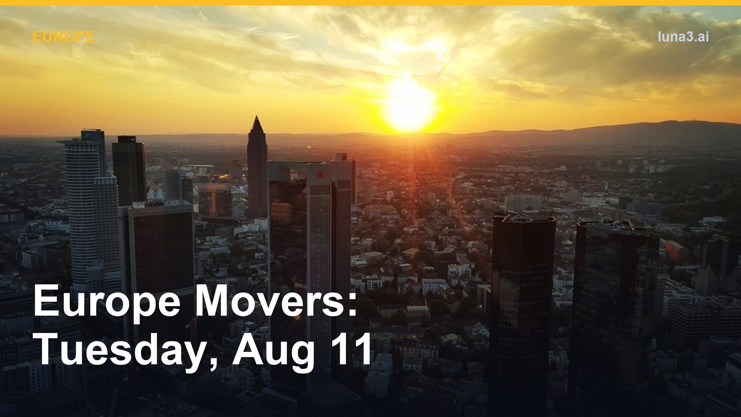Europe top movers cover image for August 11, 2026