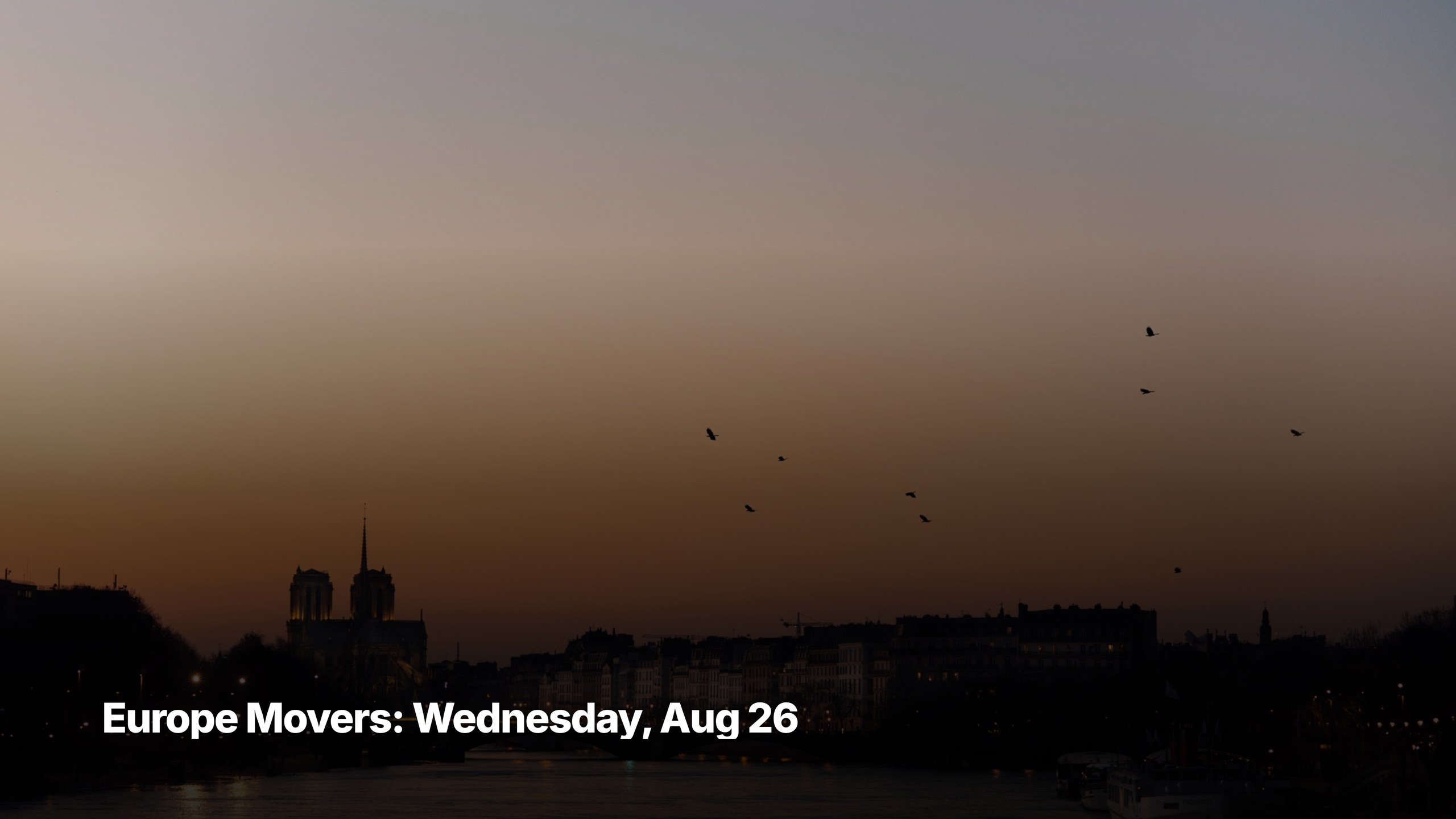 Europe top movers cover image for August 26, 2026