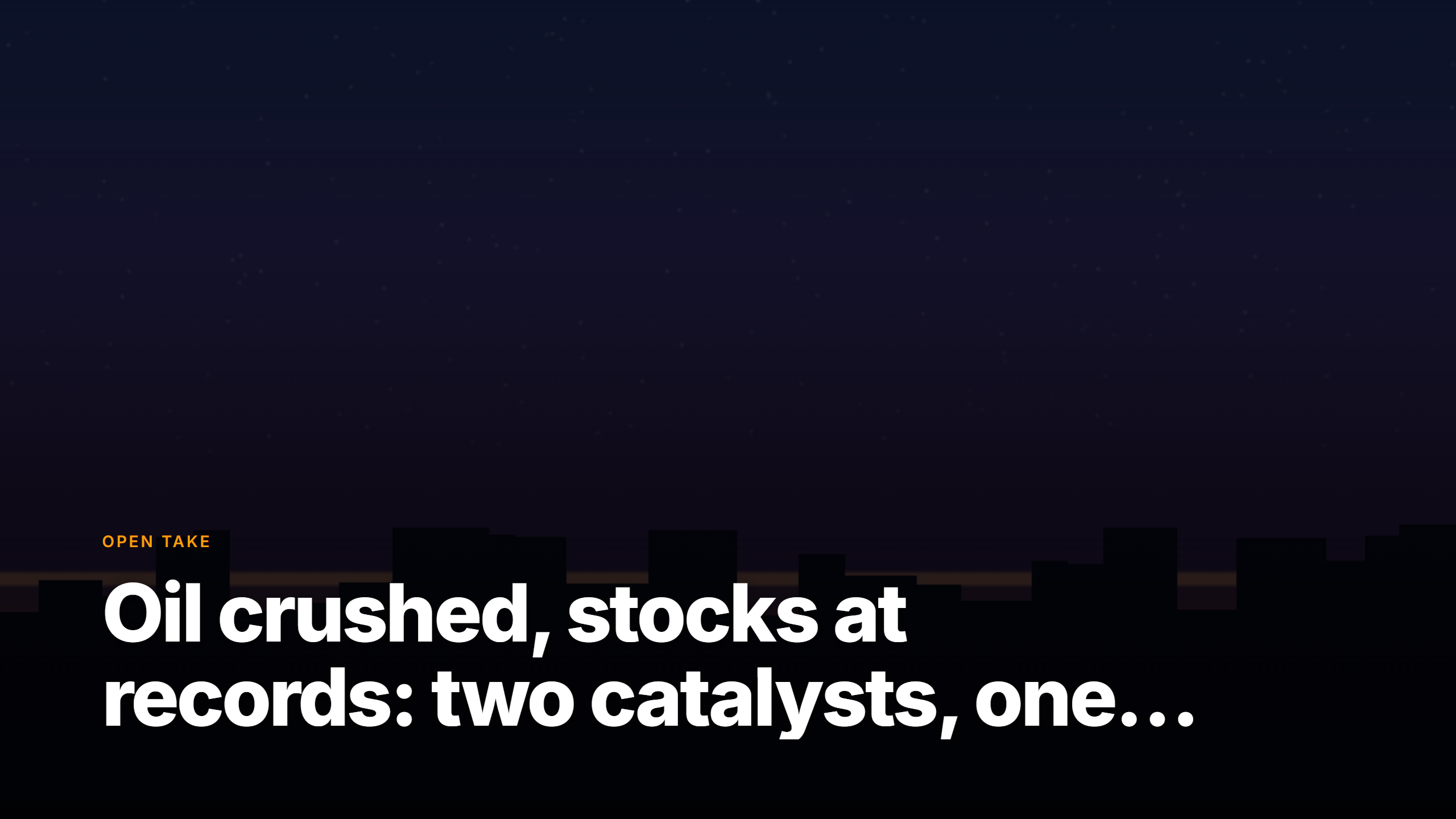 Market Pulse open take: 2026-08-05 - Oil crushed on Hormuz, stocks at records on Palantir